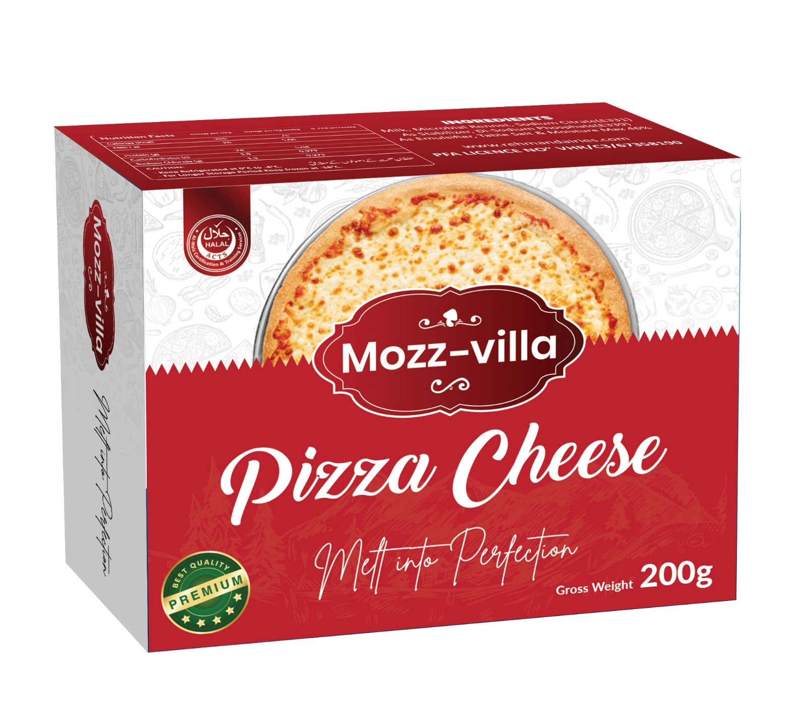 Mozz-Villa Pizza Cheese 200gm